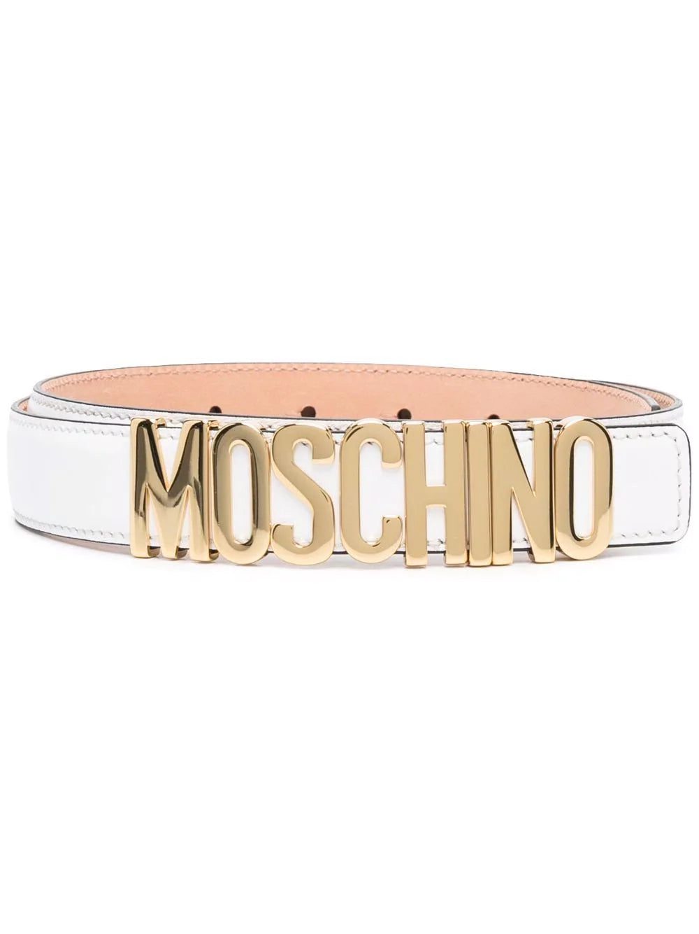 Moschino logo-letter leather belt