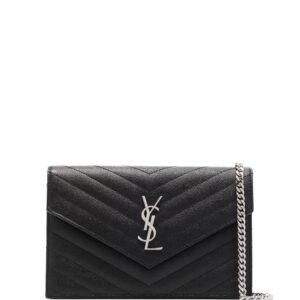 Saint Laurent quilted logo-plaque shoulder bag
