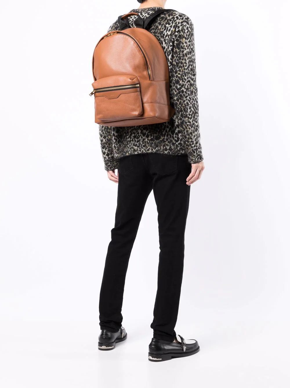 Amiri pebbled-effect zip-around backpack - Image 2