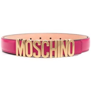 Moschino  logo-plaque leather belt