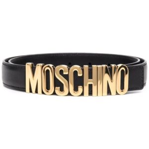 Moschino  logo-plaque leather belt