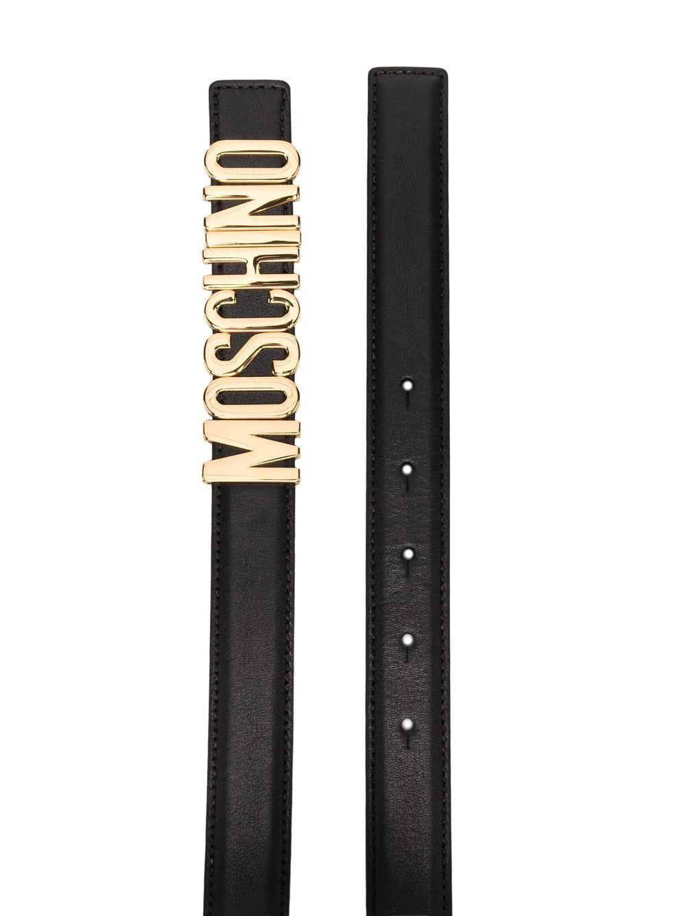 Moschino logo-plaque leather belt - Image 2