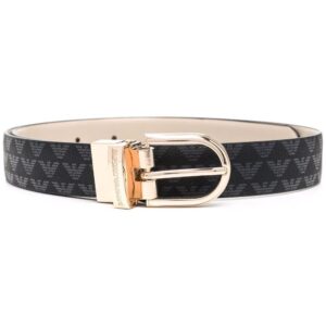 Emporio Armani  monogram-print buckle-fastening belt