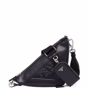 Prada logo plaque shoulder bag