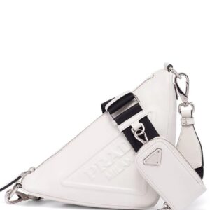 Prada logo plaque shoulder bag
