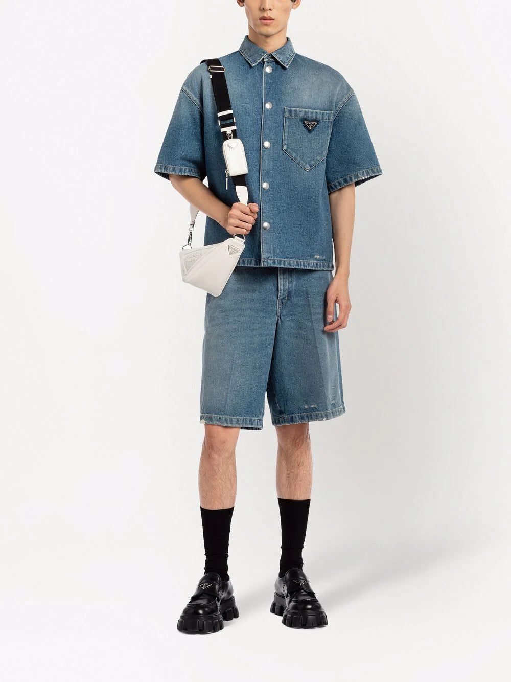 Prada logo plaque shoulder bag - Image 2