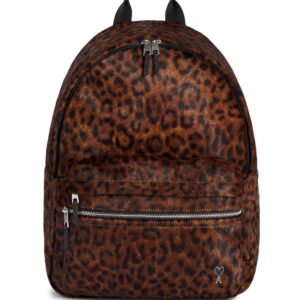 AMI Paris leopard-print zipped backpack
