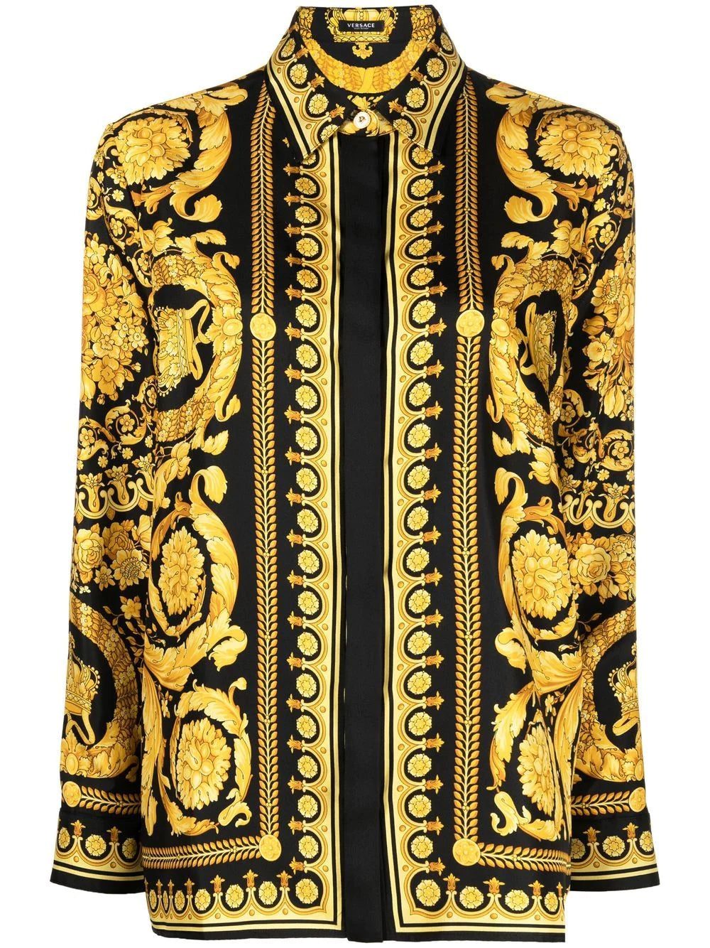 Versace Barocco-print long-sleeve shirt