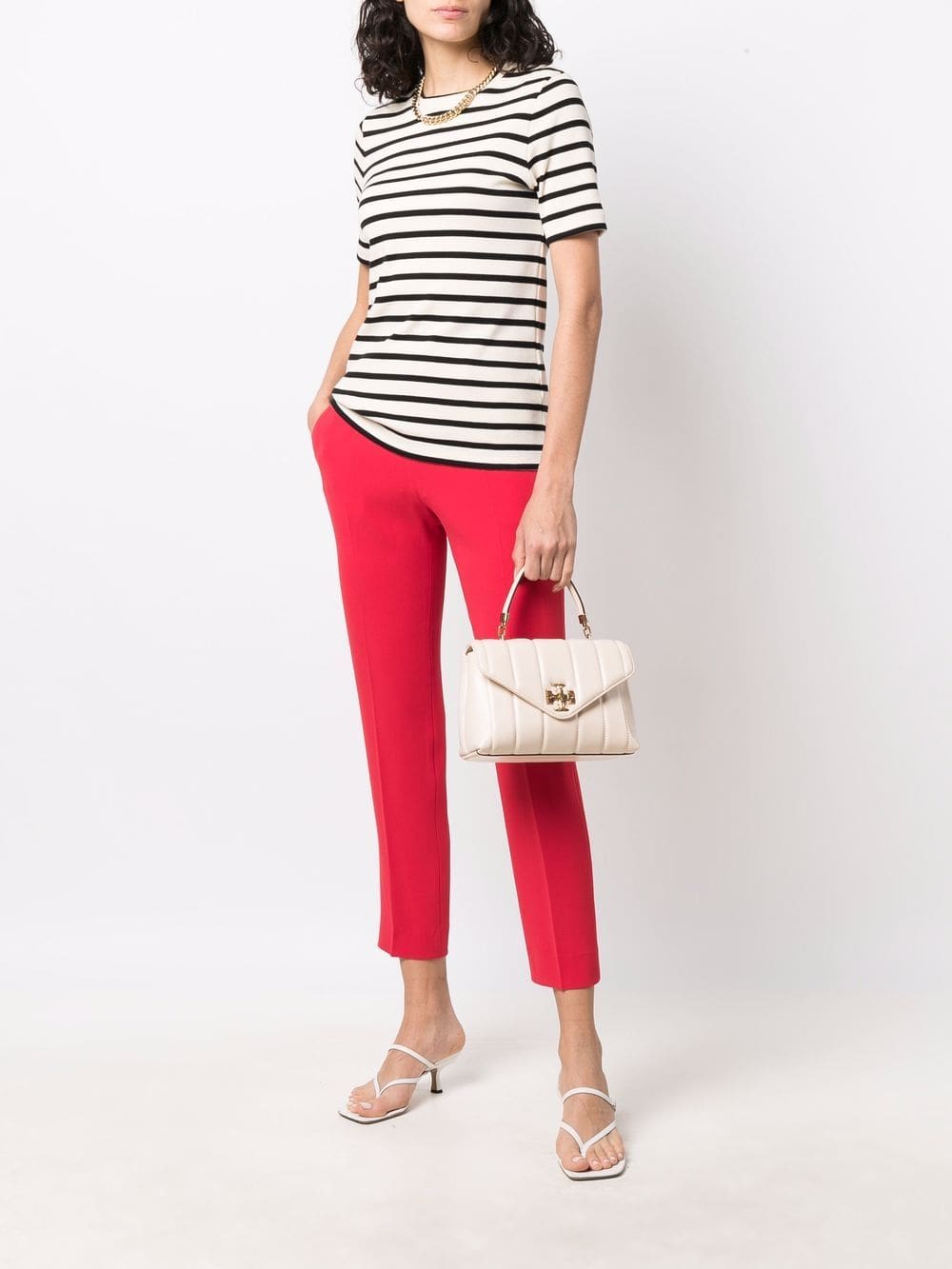 Tory Burch logo-plaque quilted leather satchel bag - Image 2