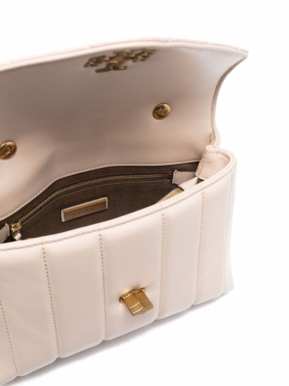 Tory Burch logo-plaque quilted leather satchel bag - Image 5