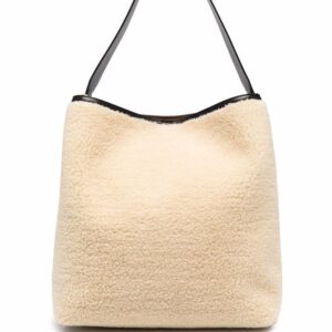 Stella McCartney large faux-shearling tote bag
