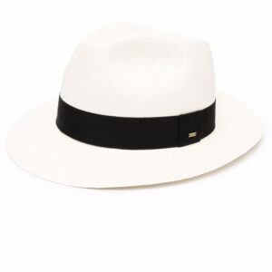 Saint Laurent logo-patch woven fedora