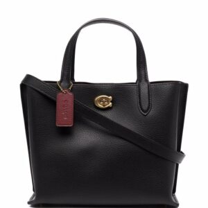 Coach tag-detail leather tote bag