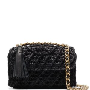 Tory Burch small Fleming raffia shoulder bag