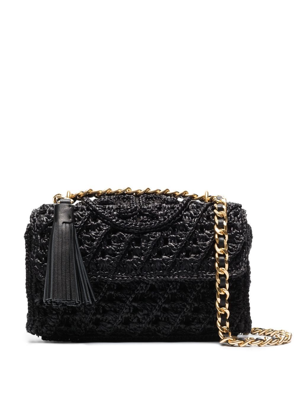 Tory Burch small Fleming raffia shoulder bag