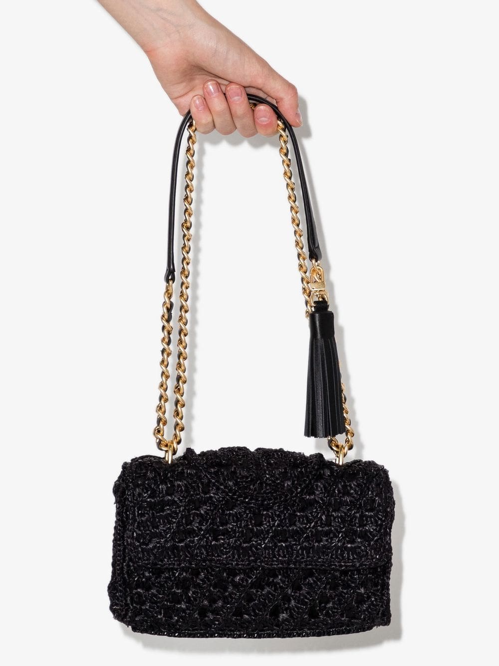 Tory Burch small Fleming raffia shoulder bag - Image 4