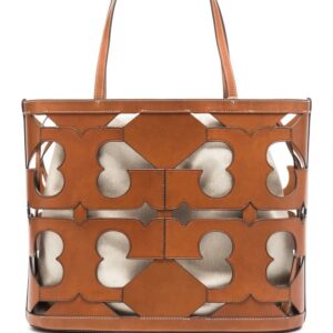 Tory Burch cut-out logo leather tote bag