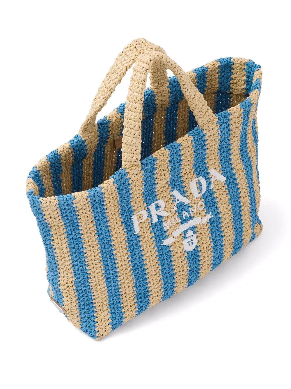 Prada logo-embroidered straw tote bag - Image 3