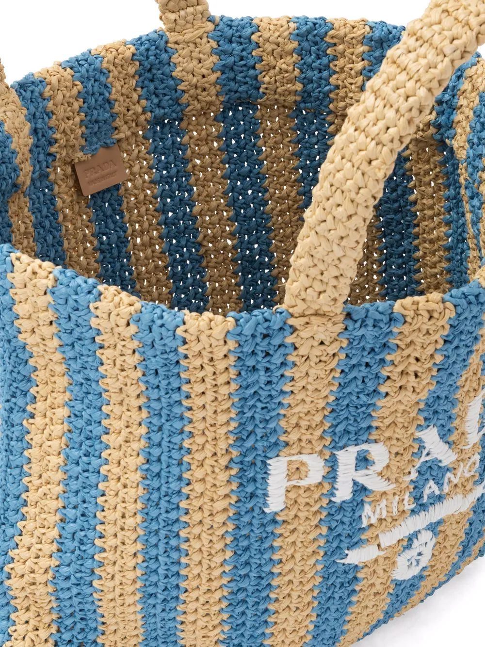 Prada logo-embroidered straw tote bag - Image 4