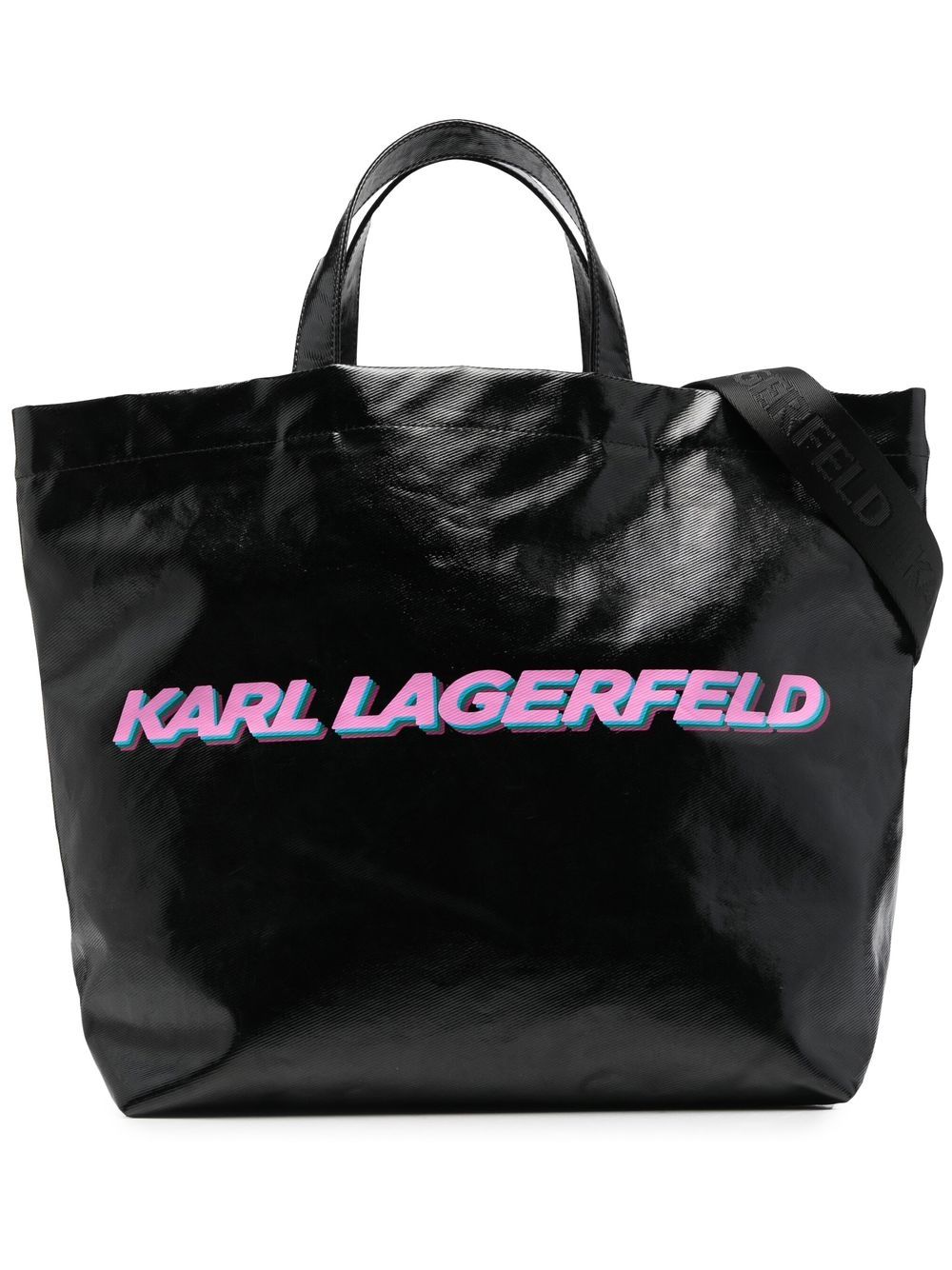Karl Lagerfeld K/Futuristic logo-print coated tote bag
