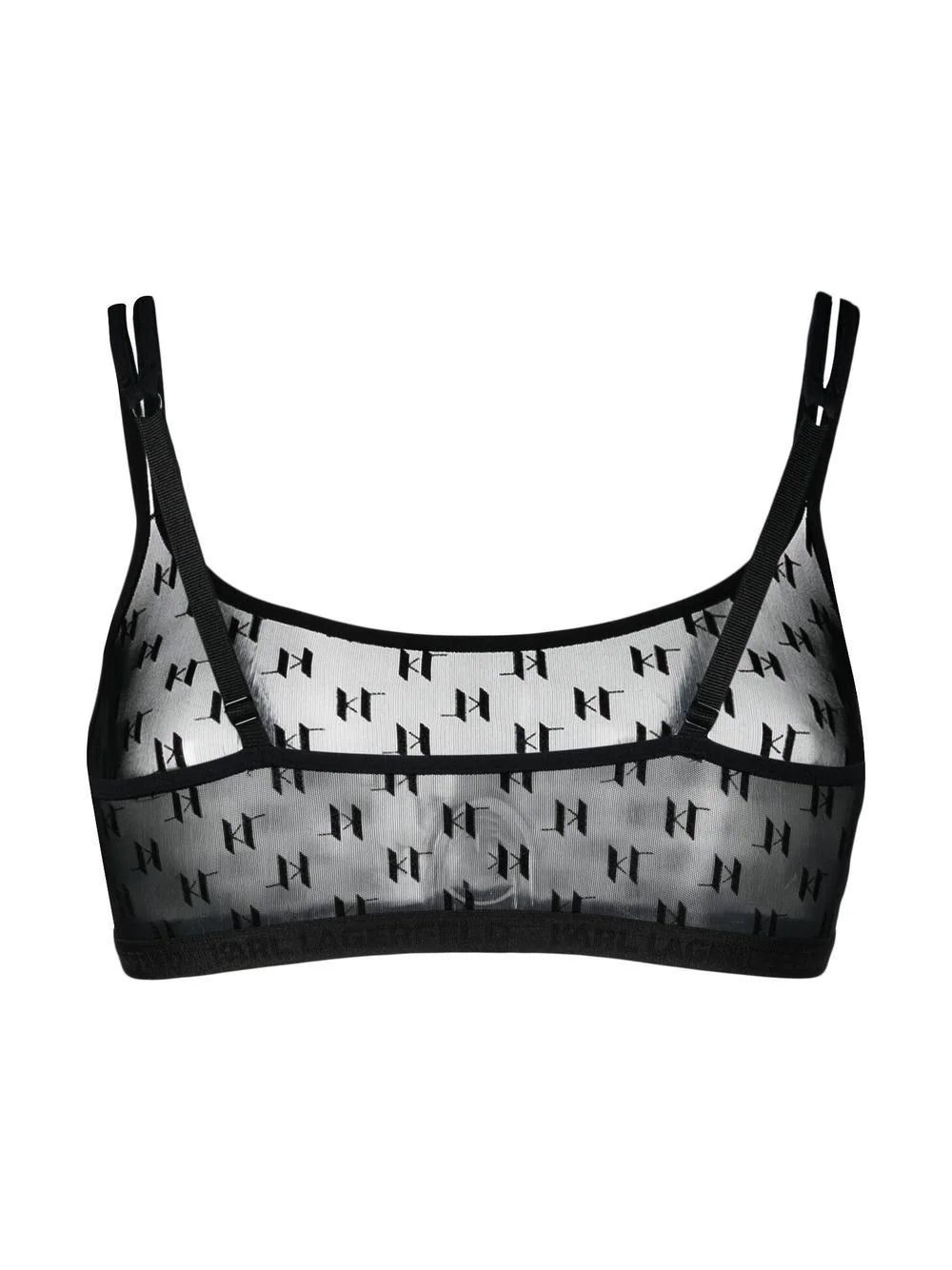 Karl Lagerfeld sheer monogram-pattern bralette - Image 2