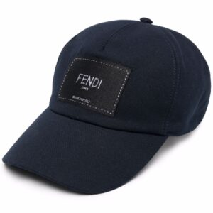 FENDI logo-patch cotton cap