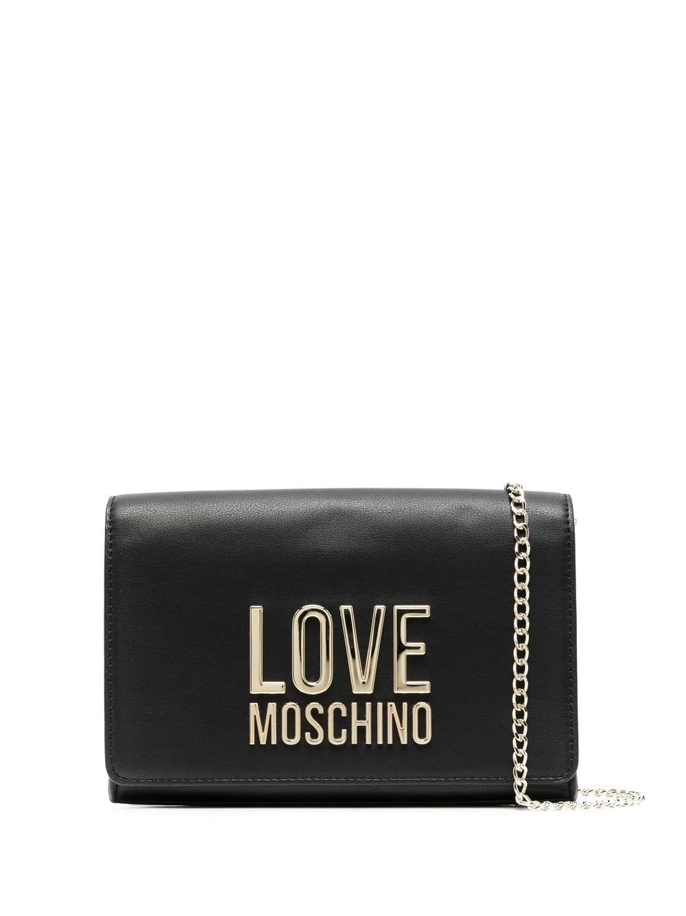 Love Moschino logo-lettering faux-leather clutch bag