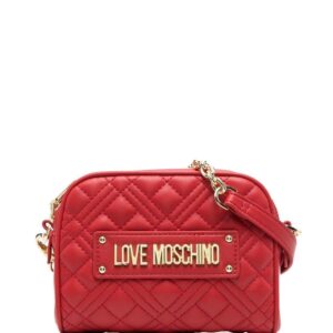 Love Moschino logo-lettering quilted crossbody bag