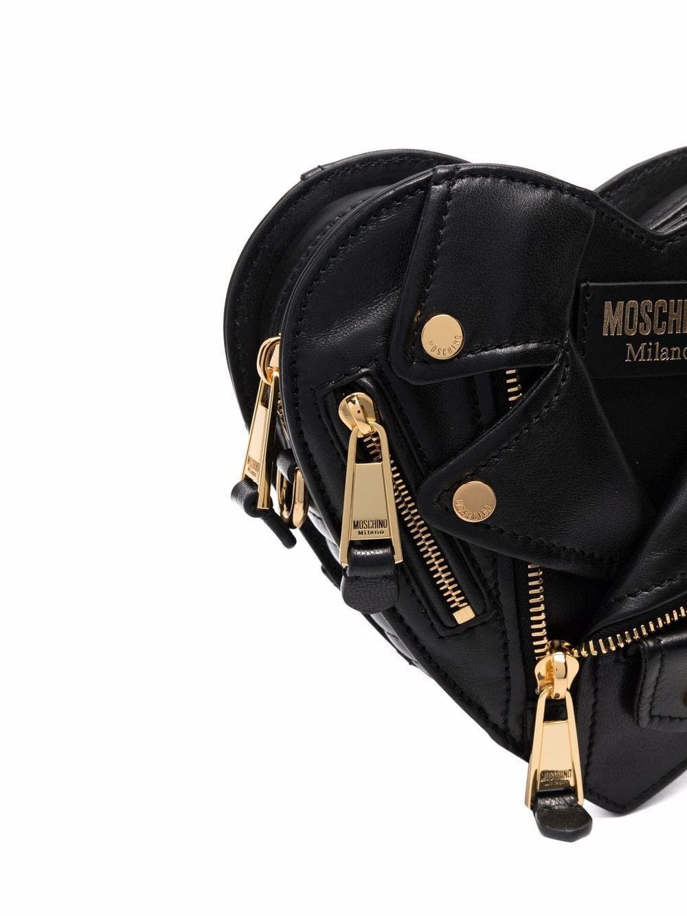 Moschino Heart Biker leather crossbody bag - Image 4