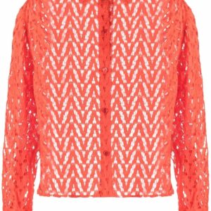 Valentino Garavani  logo-woven lace shirt