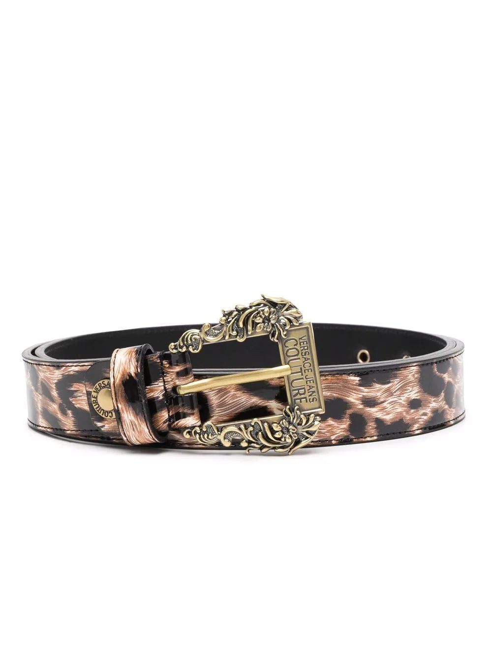 Versace Jeans Couture engraved-logo buckle belt