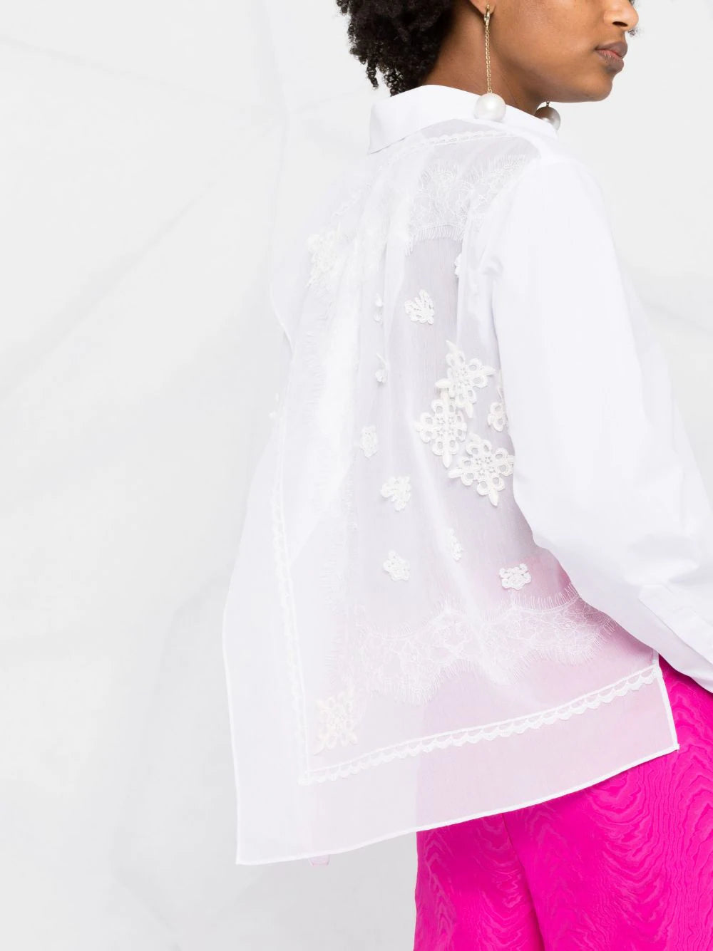 sacai embroidered slim-fit shirt - Image 3