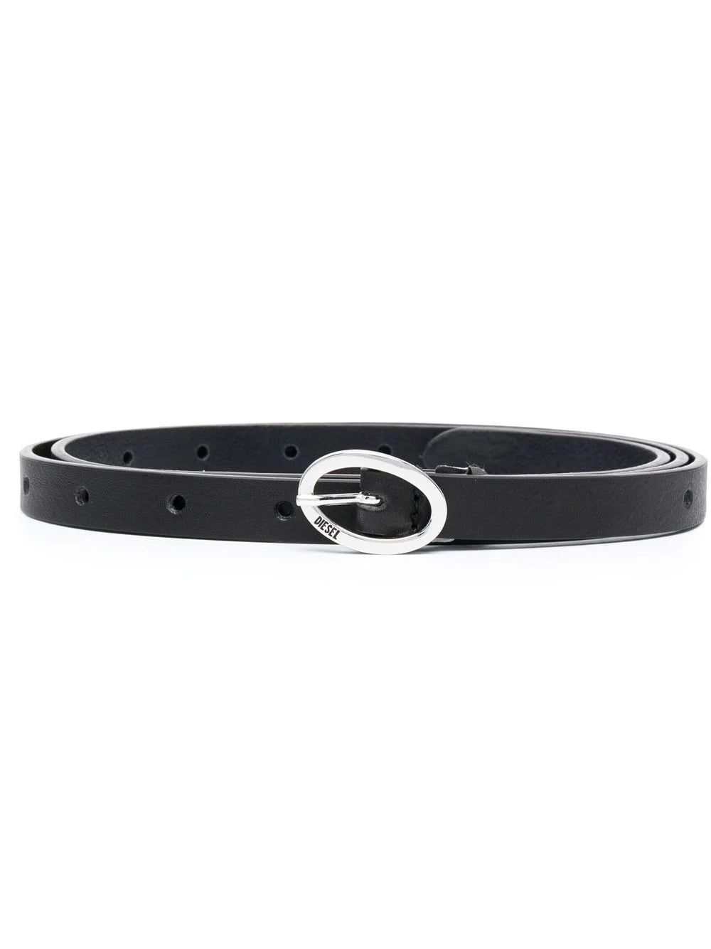 Diesel slim debossed-logo leather belt