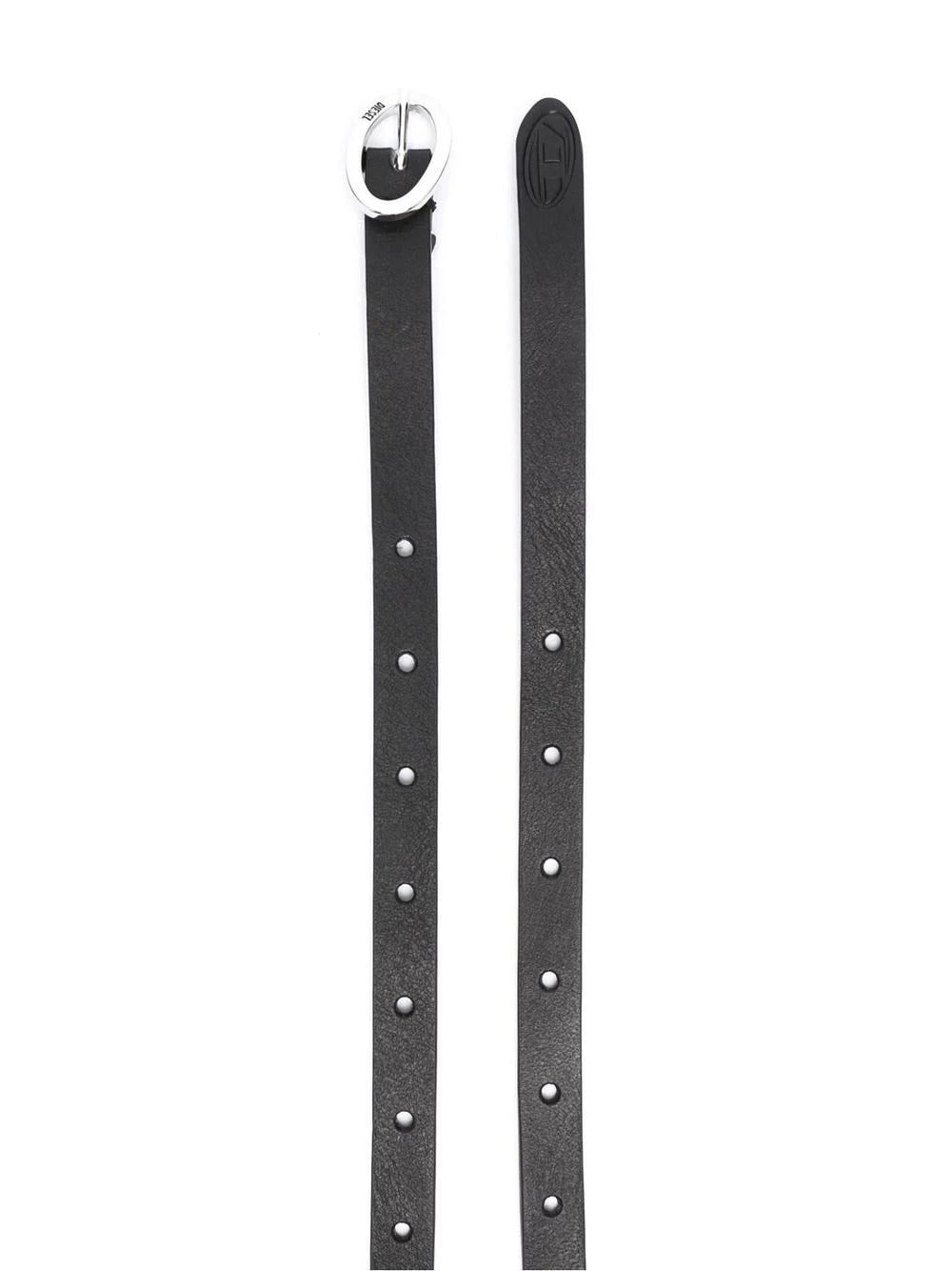 Diesel slim debossed-logo leather belt - Image 2