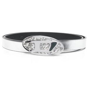 Diesel  metallic logo-buckle belt
