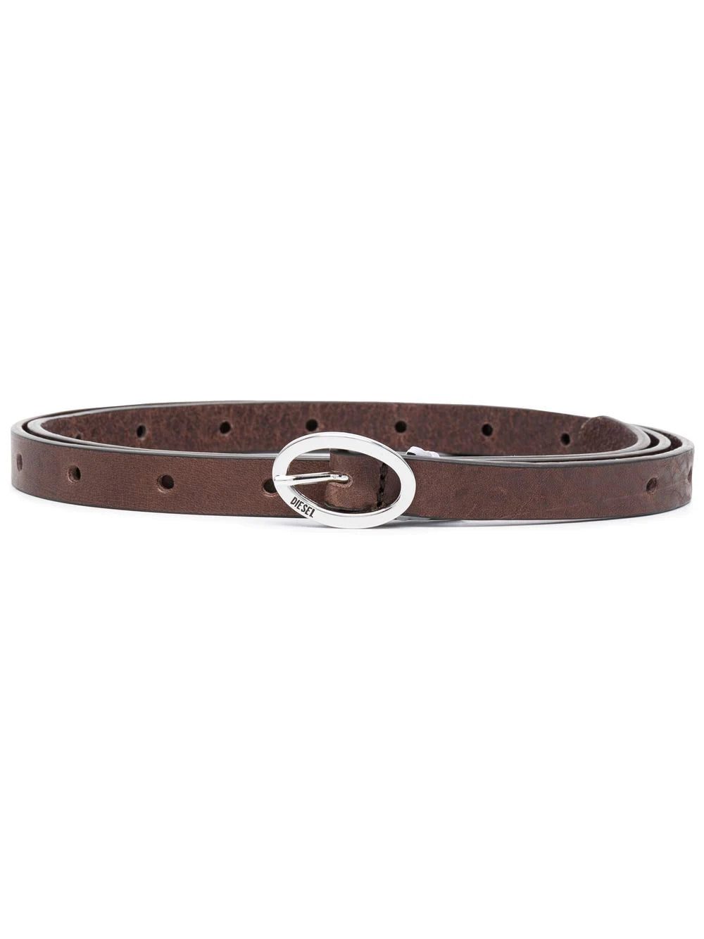 Diesel slim debossed-logo leather belt