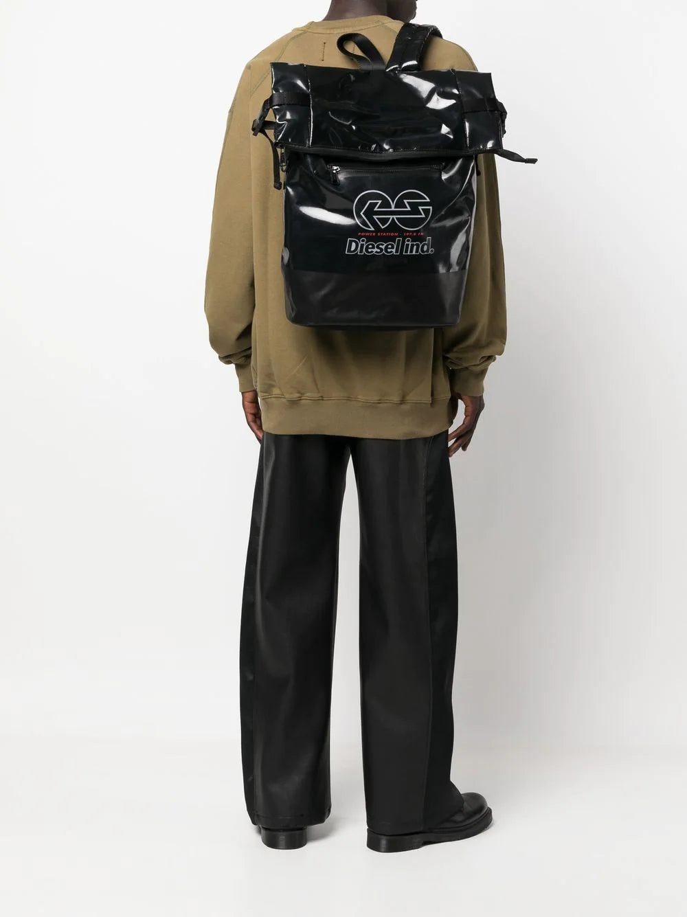 Diesel logo-print detail foldover backpack - Image 2
