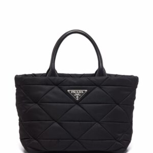 Prada Re-Nylon triangle-logo plaque padded tote bag