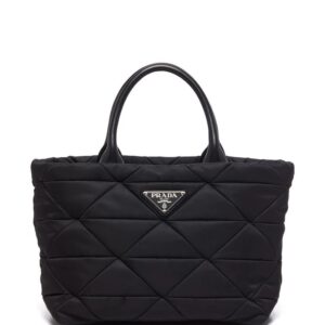 Prada  Re-Nylon triangle-logo plaque padded tote bag