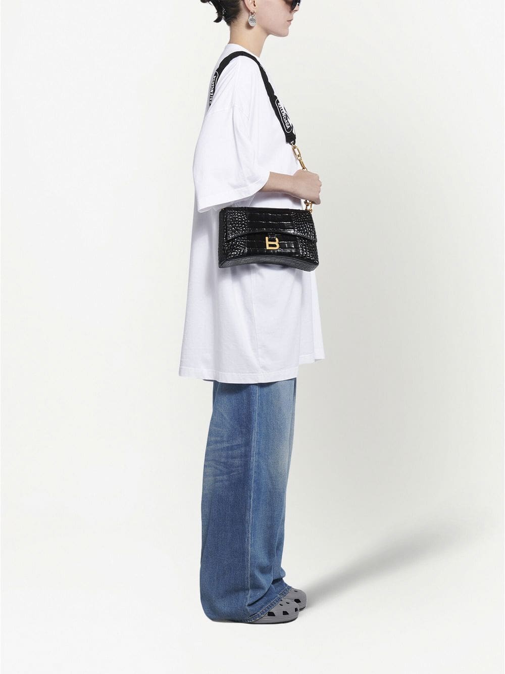 Balenciaga Downtown XS crocodile-embossed shoulder bag - Image 2