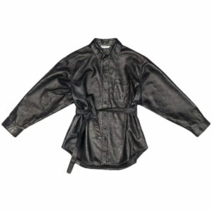 Balenciaga  tied-waist leather shirt