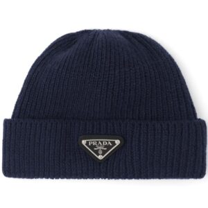 Prada triangle-logo wool-cashmere beanie