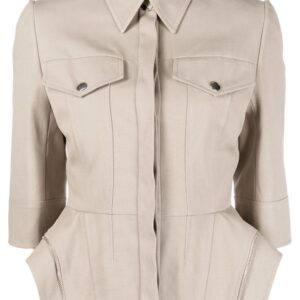 Alexander McQueen  fitted peplum cotton shirt