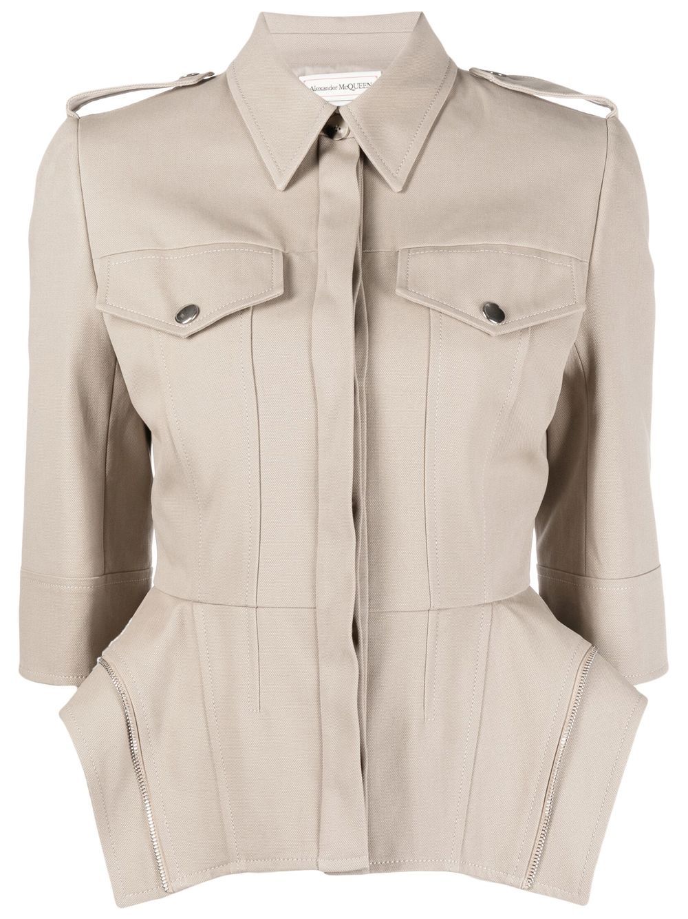 Alexander McQueen fitted peplum cotton shirt