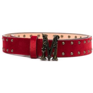 Moschino  logo-buckle studded belt
