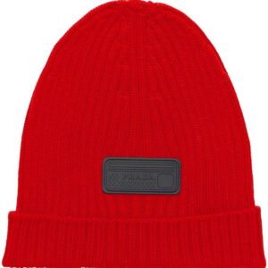 Prada logo-patch beanie