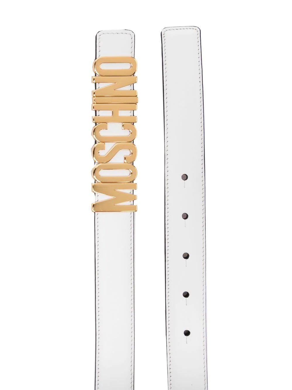 Moschino logo-plaque leather belt - Image 2