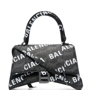 Balenciaga  Hourglass logo-print leather tote bag