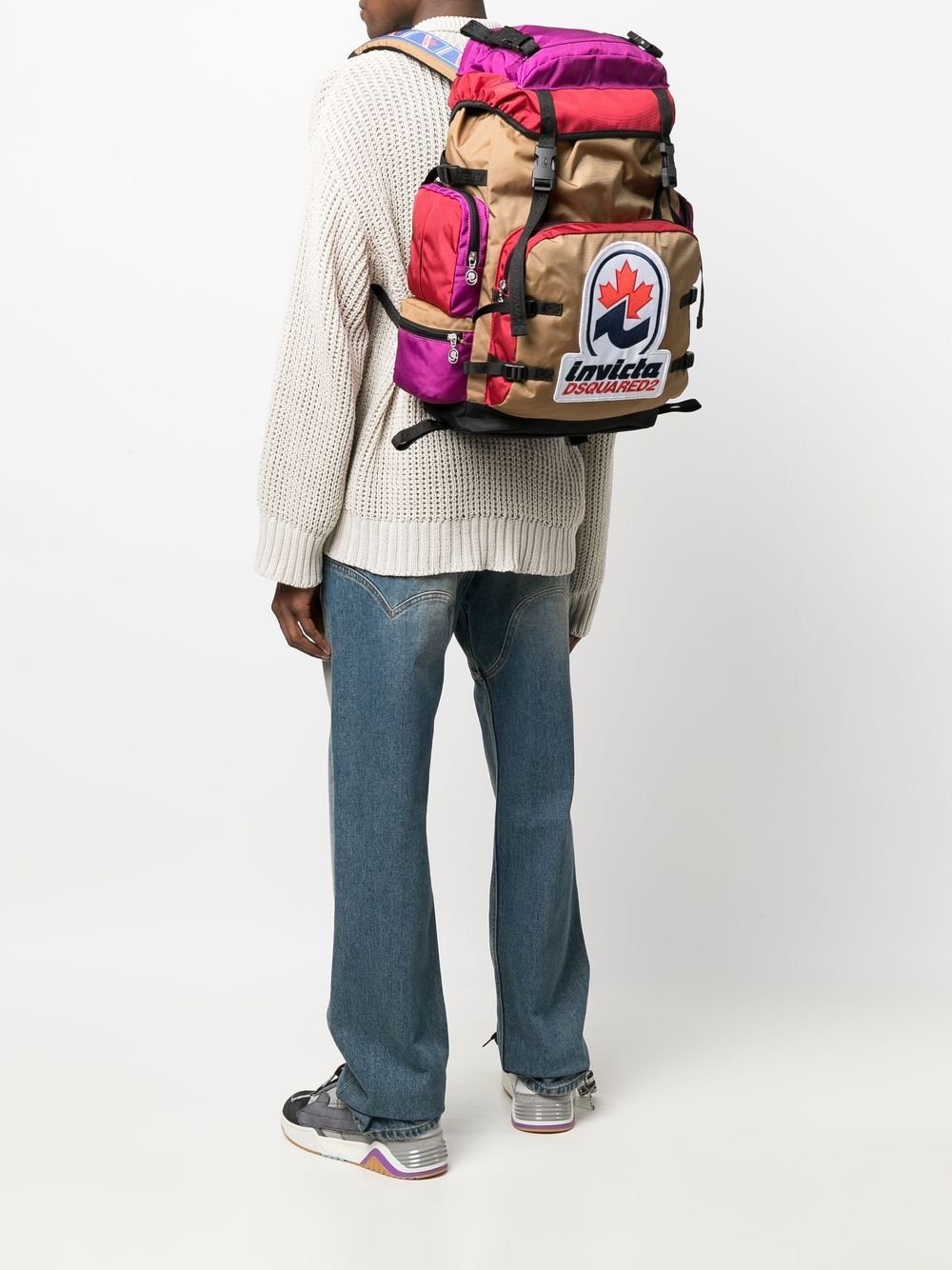 Dsquared2 patch-detail colour-block backpack - Image 2