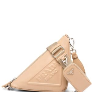 Prada logo plaque shoulder bag